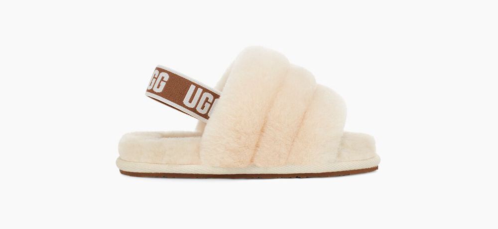 Ugg Fluff Yeah - Kids Slippers - Beige - NZ (3478NHPTA)